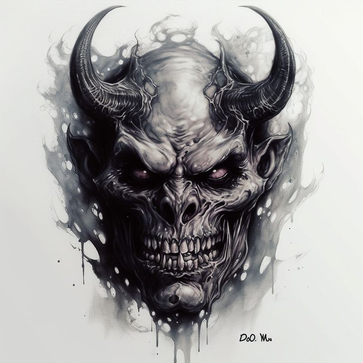 Demon tattoo design