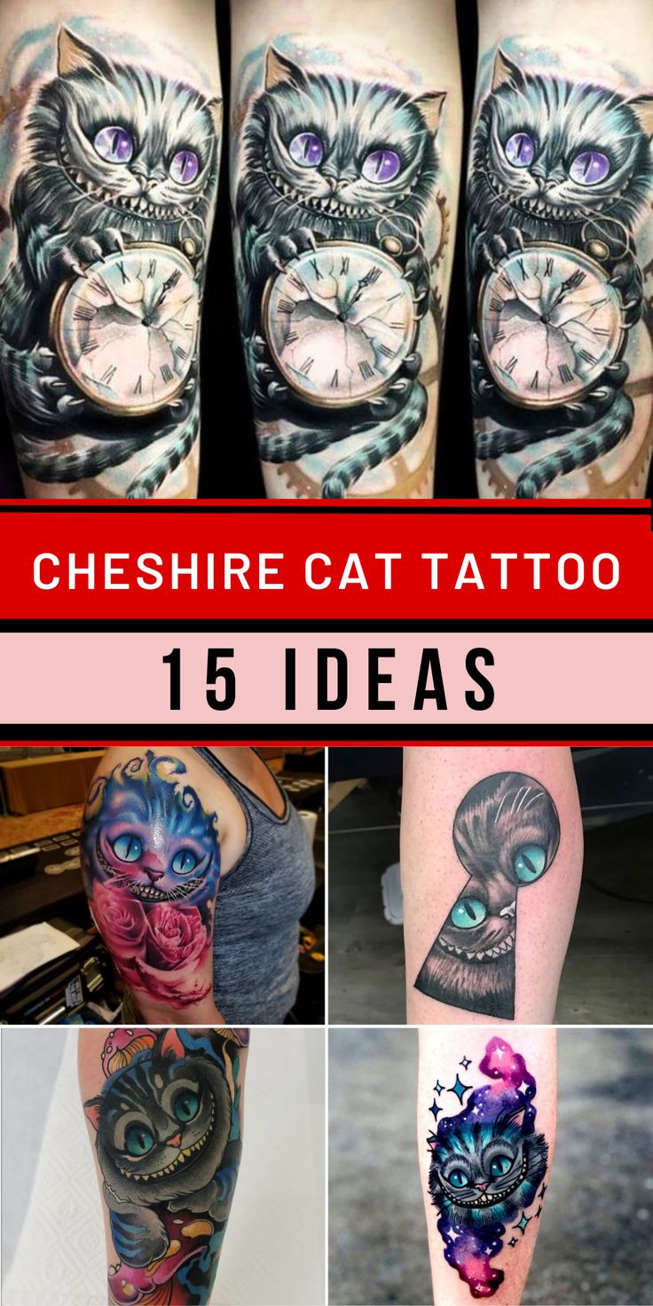 Dive into Wonderland: Alice in Wonderland-inspired Cheshire Cat Tattoo  Designs