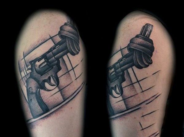 51 Imposing Gun Tattoos for Men