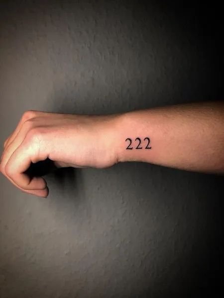 222 Angel Number Tattoo [ Small Tattoo Ideas ]