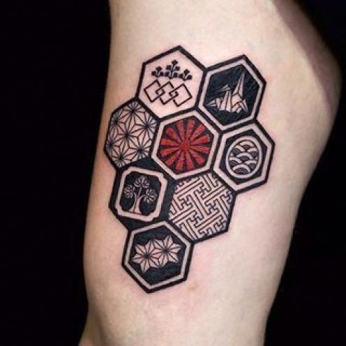 Hexagon tattoo