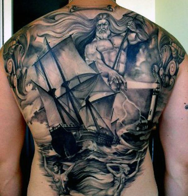 25 Poseidon Tattoo Designs for Men