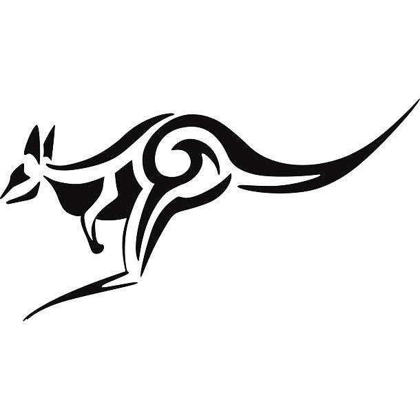 Simple Kangaroo Tattoo Design