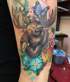 Discover 28 Moose Tattoo and Cool Moose Tattoo Ideas | moose forearm tattoo, modern body art, wilderness tattoo and more