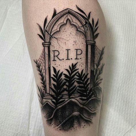 Cross Gravestone Tattoo