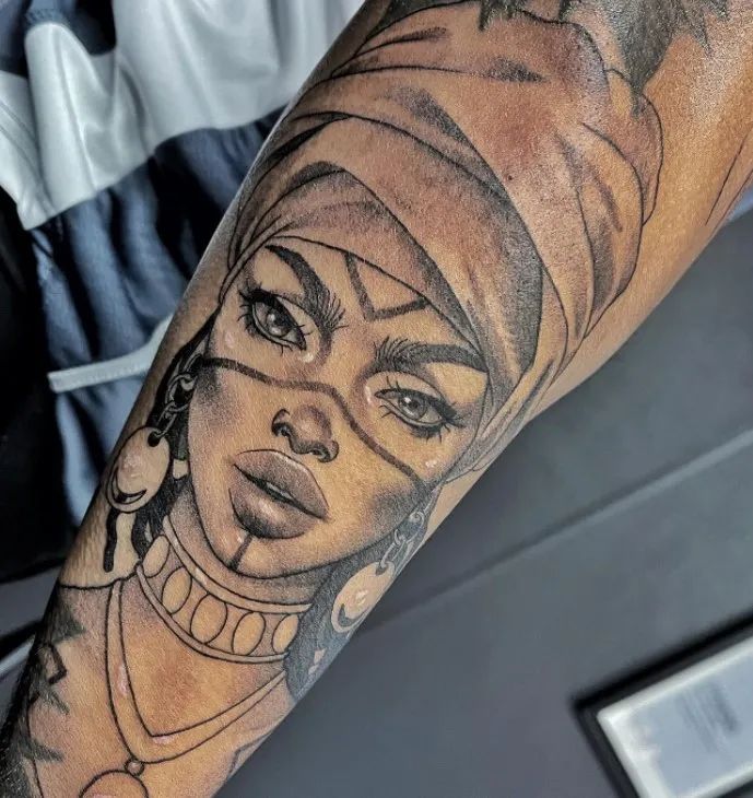 54 African Queen Tattoo Designs That Are Unique! (2022) | Black girls with  tattoos, African queen