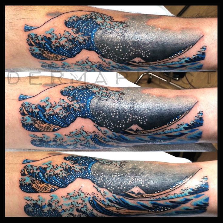 Great Wave of Kanagawa famous Japanese painting turned into a tattoo... -  Imgur