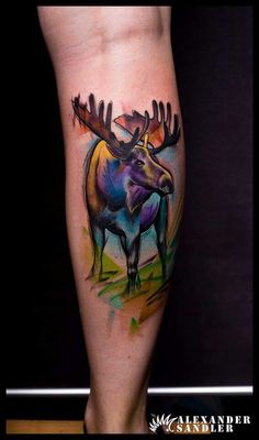 Discover 28 Moose Tattoo and Cool Moose Tattoo Ideas | moose forearm tattoo, modern body art, wilderness tattoo and more