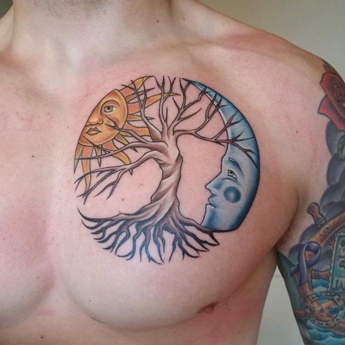 Sun, Moon and Tree of Life Tattoo | Tattoo Ideas and Inspiration