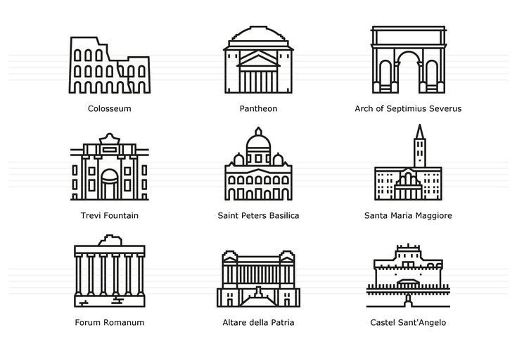 Landmarks of Italy - Rome Tattoo Designs