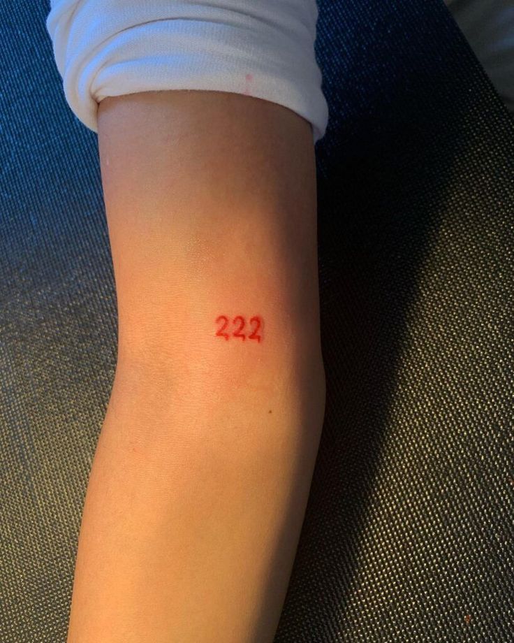 222 Angel Number Tattoo [ Small Tattoo Ideas ]