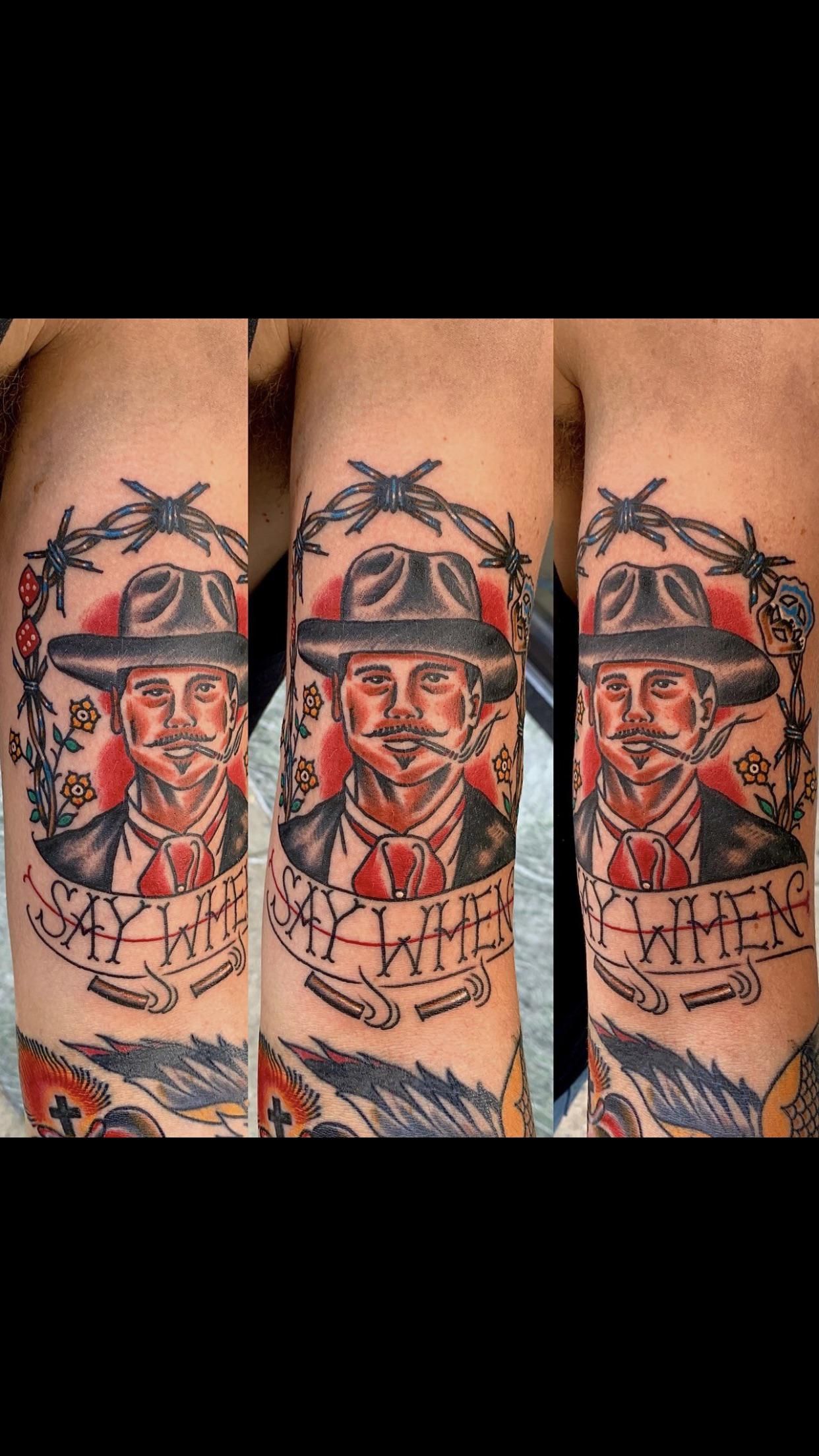 Traditional portrait of Doc Holliday, done by Justin Maness at Golden  Spiral Studios, Greensboro NC