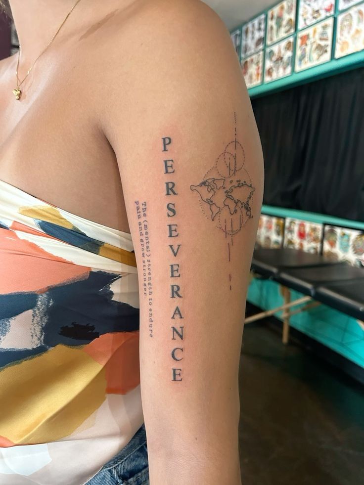 Perseverance Upper Sleeve tattoo ideas for female
