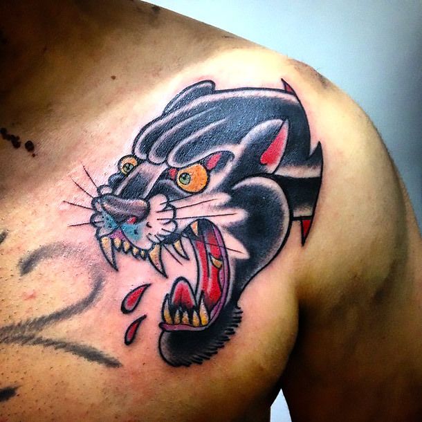 Traditional Jaguar Tattoo Idea