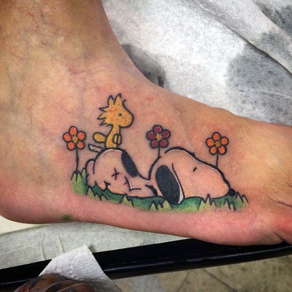 Pin by Tiffany Zuhn on Tattoo ideas ;) in 2025 | Snoopy tattoo, Cartoon  tattoos, Tattoos for guys