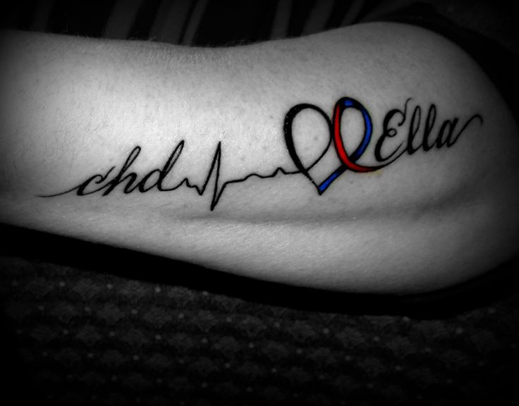 My Tribute Tattoo to my Heart Warrior Ella, for my 40th B-day.. Love it, on  the side of my arm!