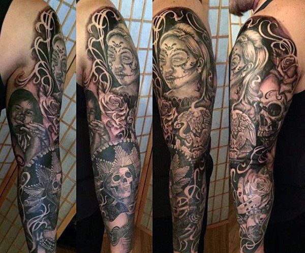 67 Day Of The Dead Tattoos for Men