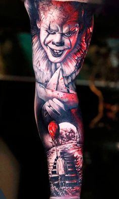 Discover 31 Pennywise Tattoo Design and Horror Movie Tattoos Ideas | clown tattoo, stephen king tattoos, evil clown tattoos and more