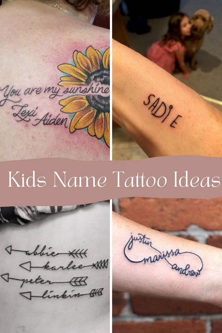 79 Sweetest Kids Name Tattoos & Baby Name Ideas