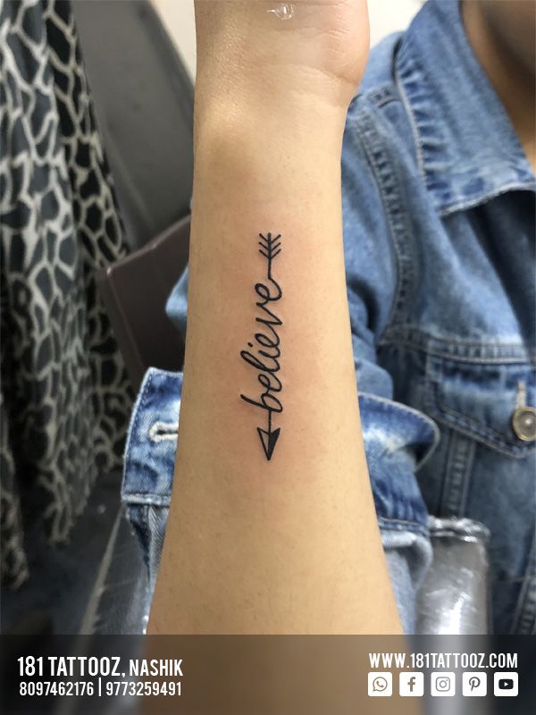 Believe Tattoo with arrow