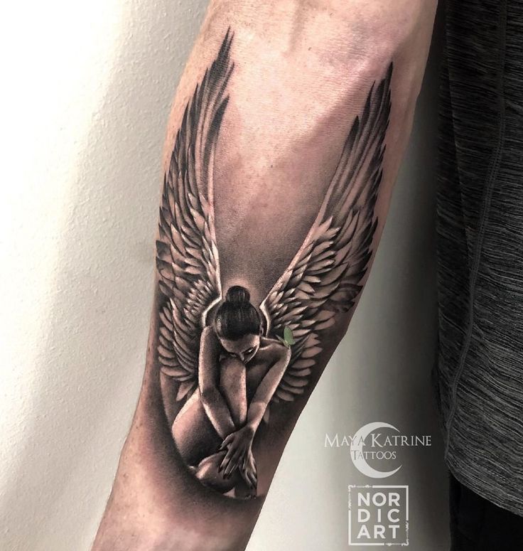 Pin by Cammie Lang-Butcher on tattoo | Angel tattoo for women, Dark angel  tattoo, Angel tattoo designs