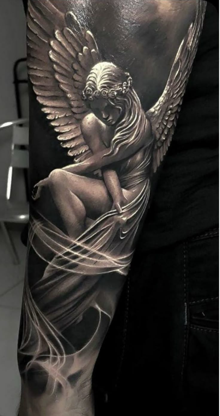 Pin by Black on A | Guardian angel tattoo designs, Angel tattoo designs, Guardian  angel tattoo