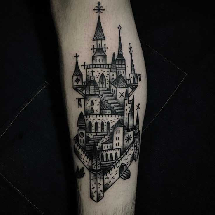 Pin by Arnaud on old school | Castle tattoo, Tattoos for guys, Tattoo  designs men