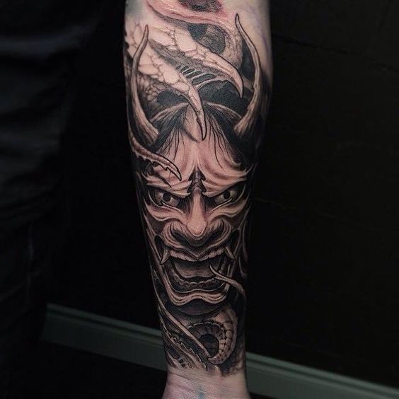 35 Oni Mask Tattoos With Mysterious and Powerful Meanings - TattoosWin