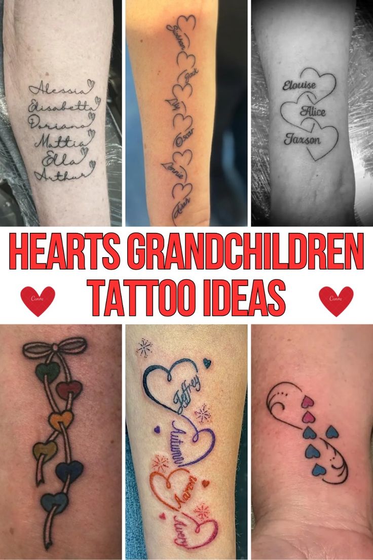 Creative Heart Grandchildren Tattoo Ideas for a Timeless Family Tribute
