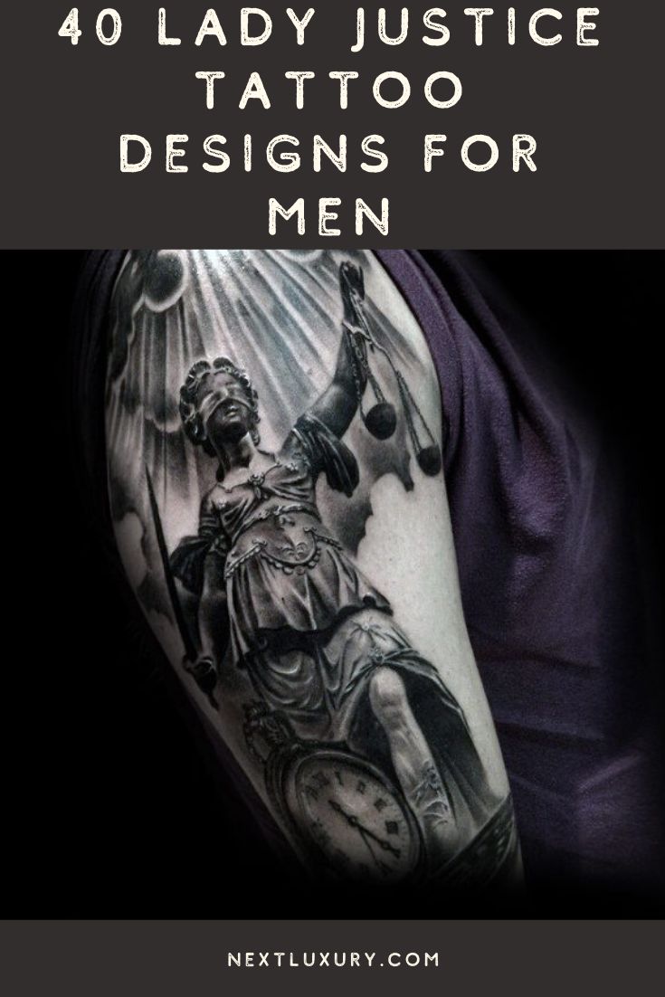 40 Lady Justice Tattoo Designs For Men - Impartial Scale Ideas