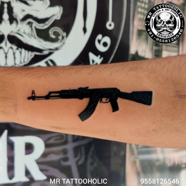 atm #ak47 #gun #tattoo #design #mrtattooholic #ahmedabad
