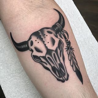 17 Buffalo Skull Tattoo Designs for Men & Women