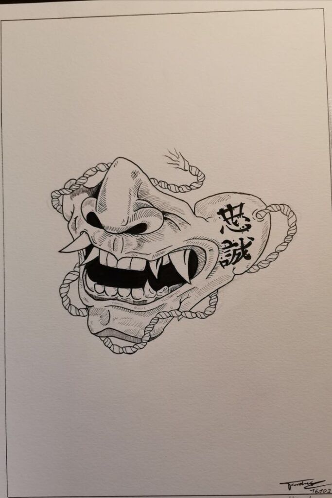 190+ Oni Mask Tattoo Designs with Meaning(2024)
