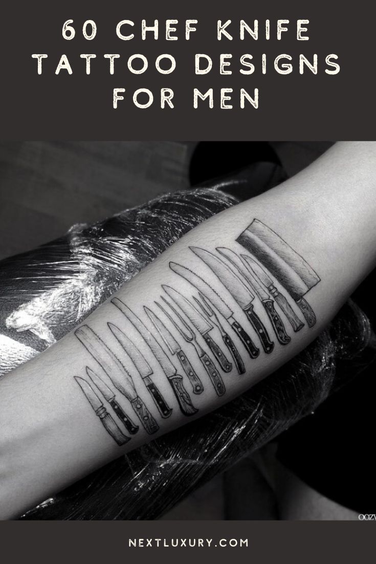 60 Chef Knife Tattoo Designs For Men - Cook Ink Ideas