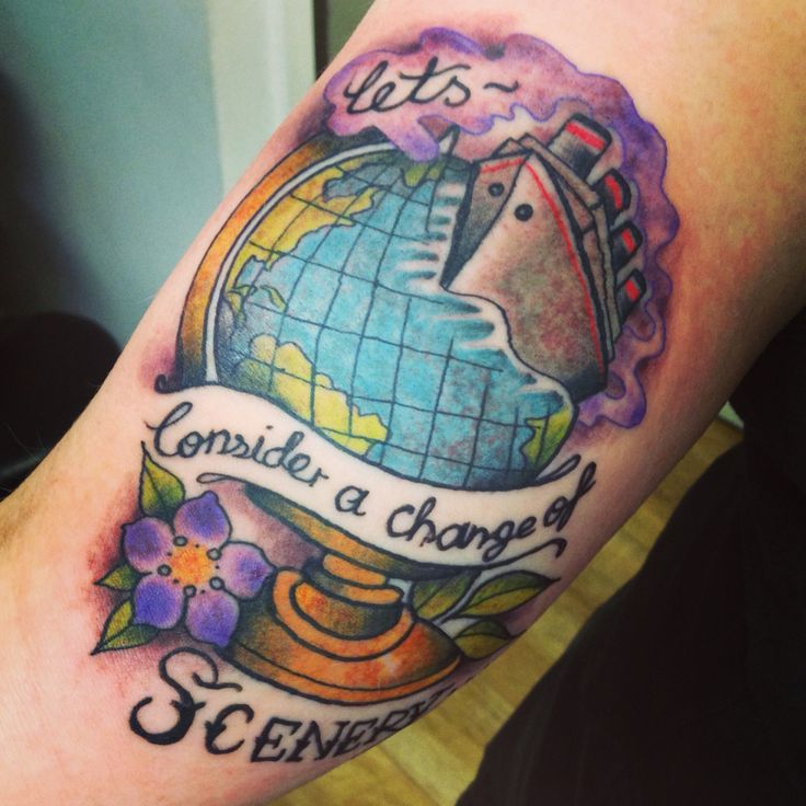 30th Birthday tattoo. A nod to my travelling and cruise ship days and also  to Blood