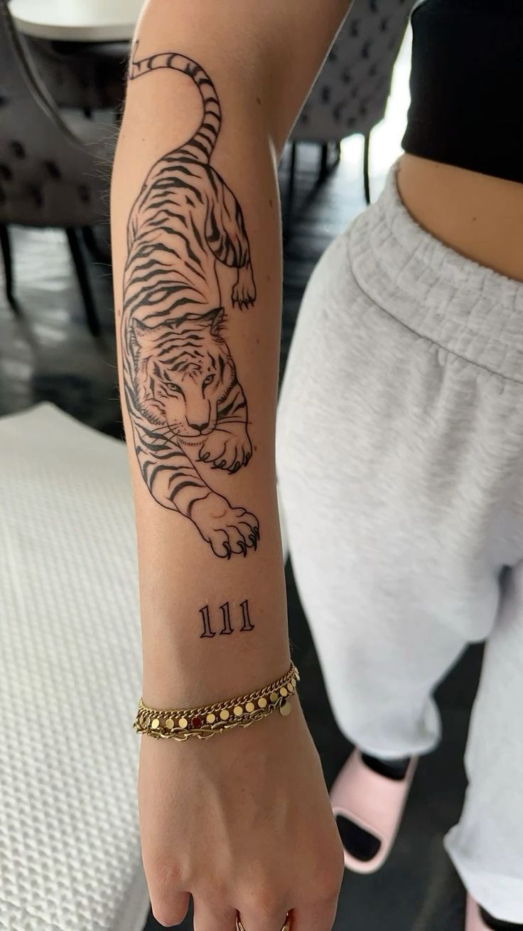 Tiger and 111 sign tattoos inspo🫶🏻