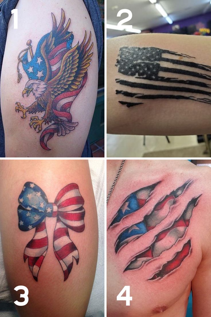 Patriotic American Flag Tattoo Ideas