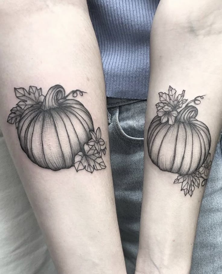 Pumpkin and Leaf Tattoo Designs