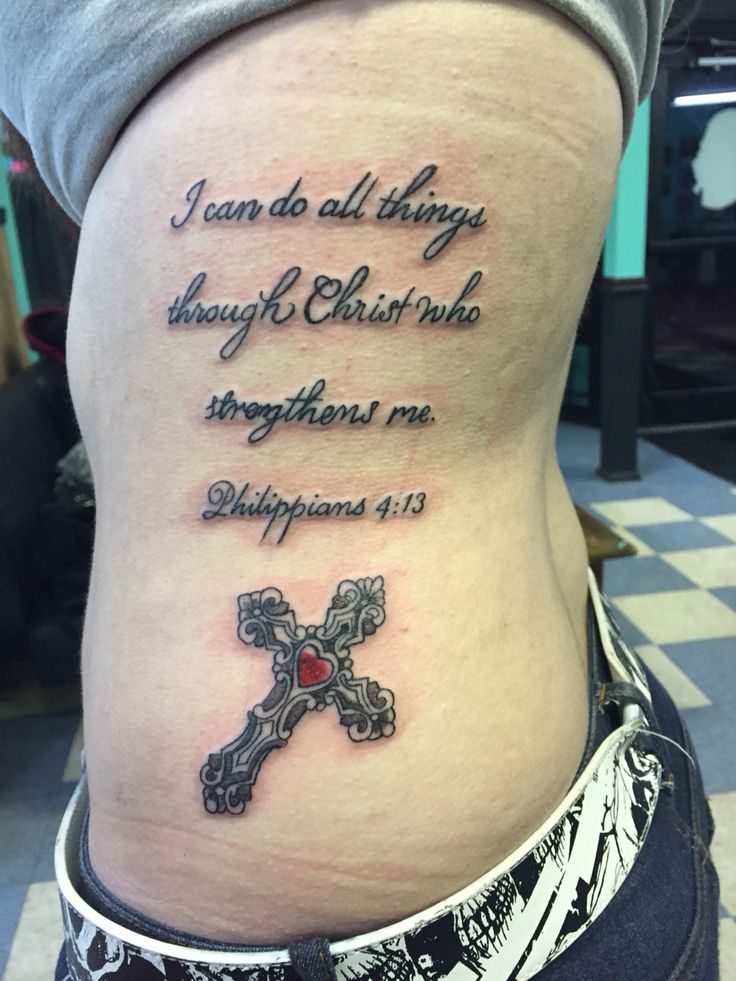 Philippians 4:13 rib tattoo