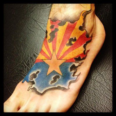I want a tattoo like this that's the coolest Arizona flag tattoo I've seen  by far