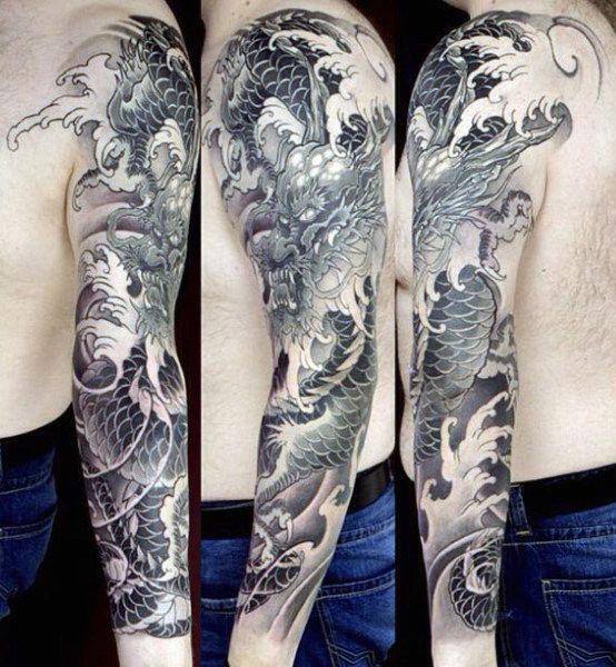 100 Crazy Dragon Sleeve Tattoo Designs for Men