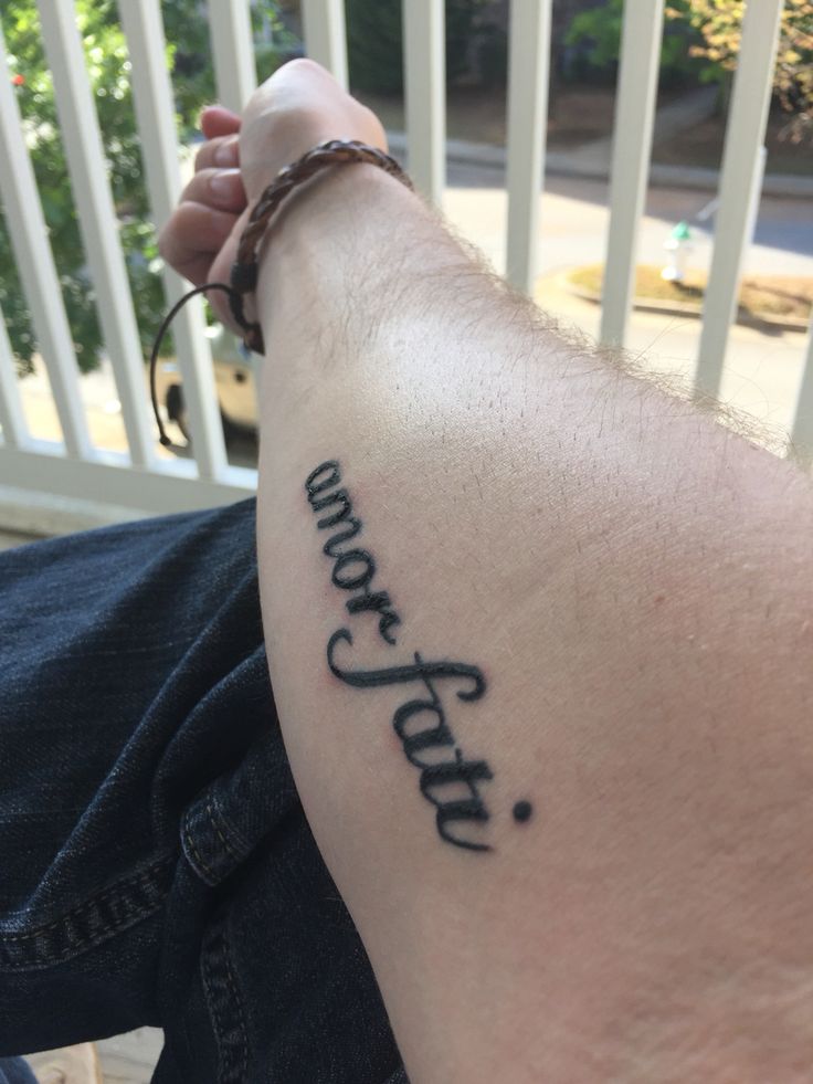 amor fati forearm tattoo - "Love your fate"