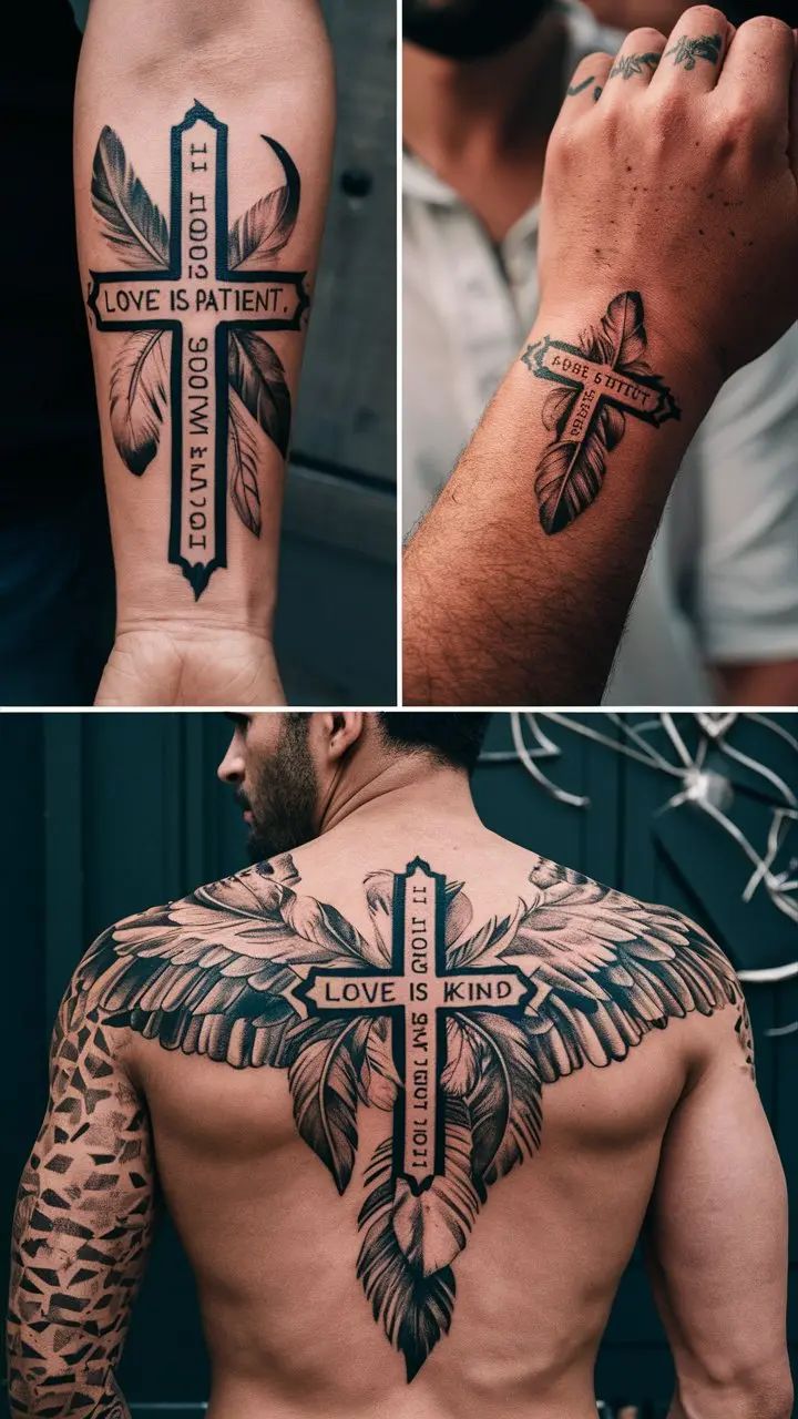 80 Cross Tattoo Designs With Bible Verse For Men