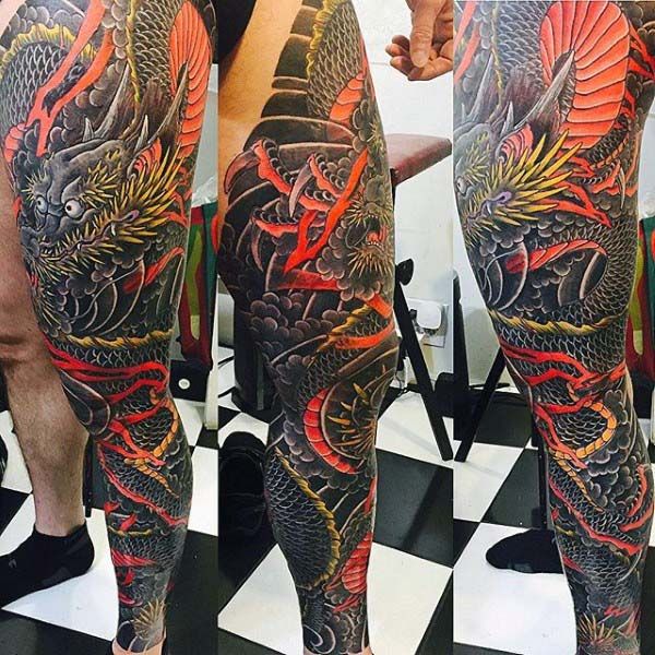 91 Cool Japanese Dragon Tattoo Designs for Men