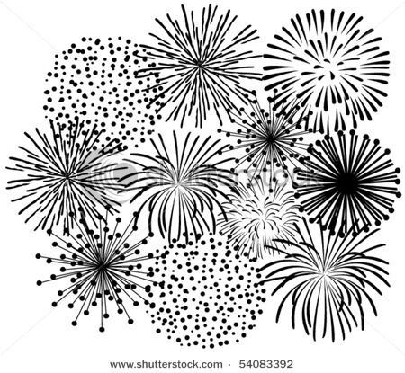 Firework tattoo idea, could substitute the black for white on the skin (background/night sky as black or dark navy and fireworks white or light colored).