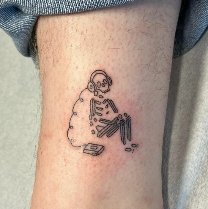 Handpoked Music Loving Skeleton Tattoo in 2025 | Music tattoo designs, Skeleton  tattoos, Hand tattoos