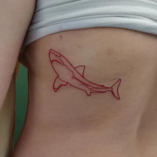 40 Simple Shark Outline Tattoo Designs For Minimalists