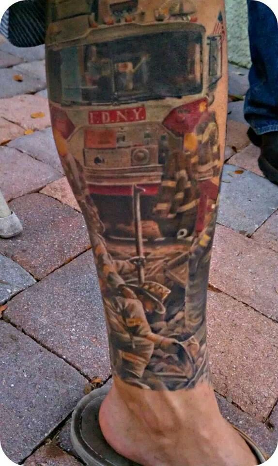 Now THAT is an awesome FDNY tattoo! Sa-weet!