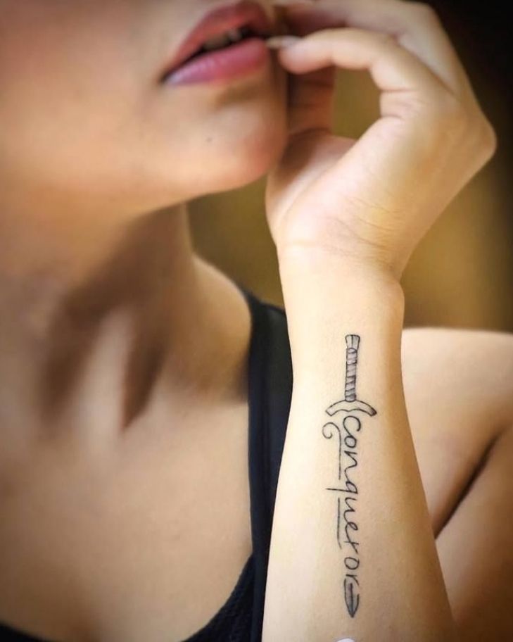 40 Female Quote Tattoos | Side wrist ...