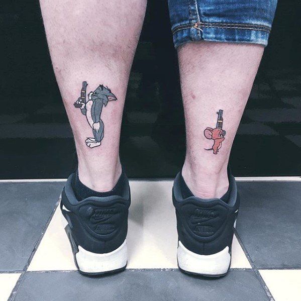 40 Classic Tom and Jerry Tattoo Designs for Men